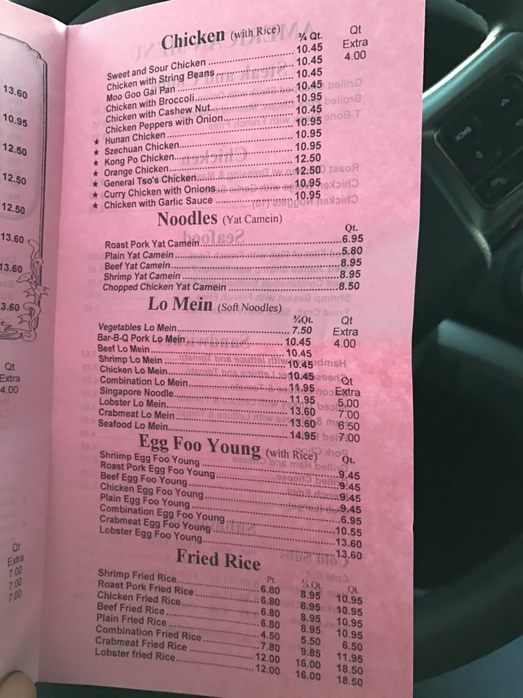 Wah sing deals menu